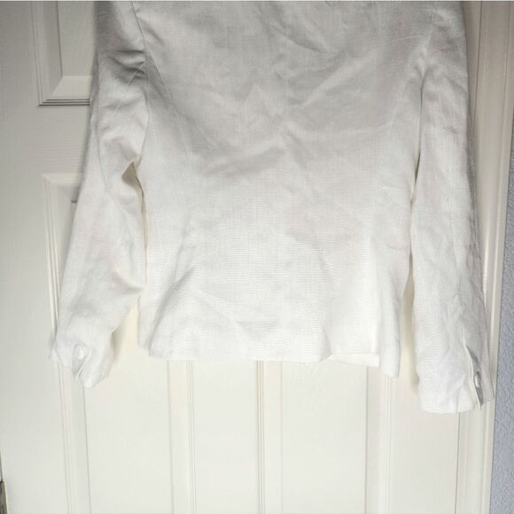 Gloria Vanderbilt 8 White LINEN Blend Embroidered Lined Women’s Skirt Suit - Picture 8 of 13